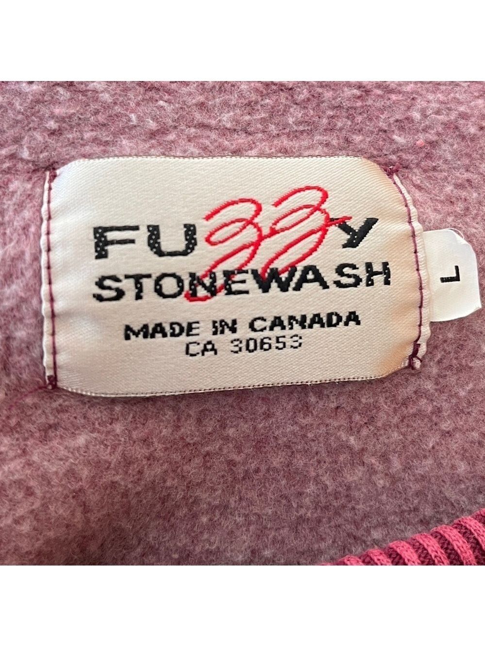 VINTAGE Fuzzy Stonewash Sweatshirt Indigenous Embroidered Design Made Canada - Picture 11 of 16